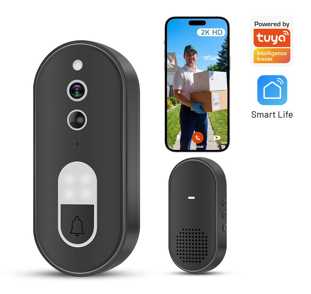 Smart Doorbell Wired - Tuya 1080P HD Wireless WiFi Video