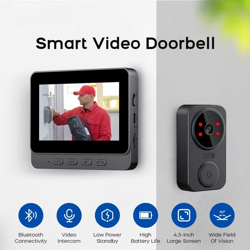 Smart Doorbell Wired - M8 Smart Visual Doorbell WiFi Two