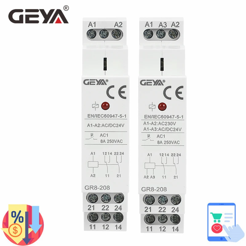 GEYA GR8-208 Auxiliary Relay I - огляд і ціна Shelly Relay Module