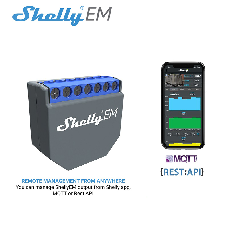SHELLY EM Wifi Smart Life Cont - огляд і ціна Shelly Relay Module