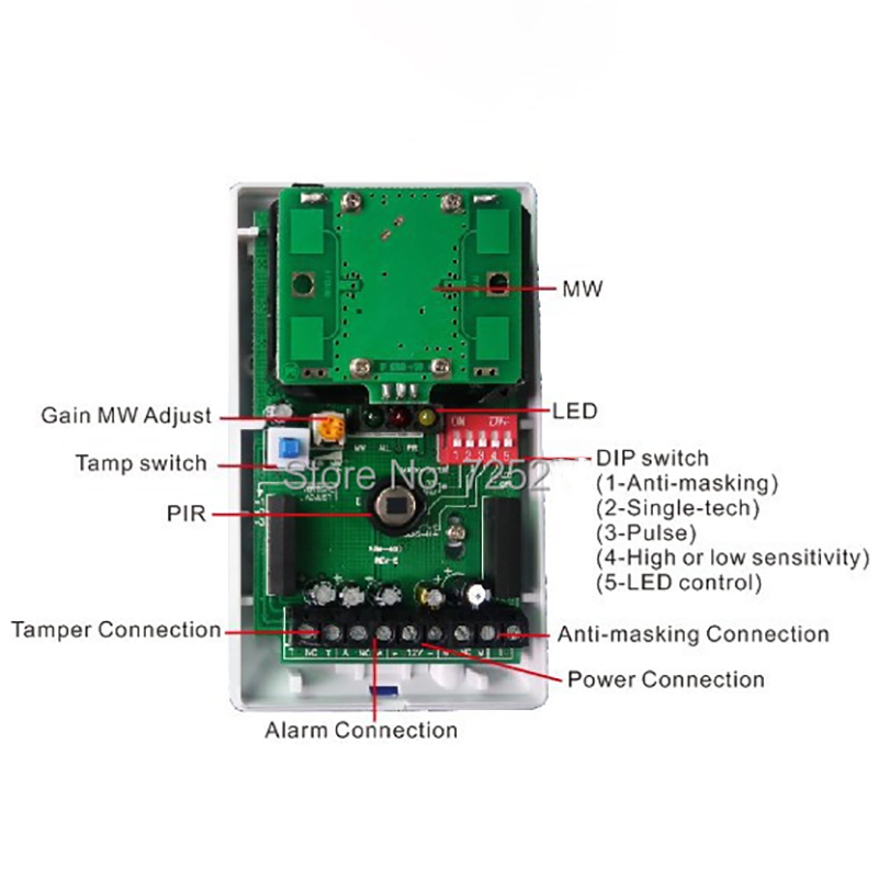 1/3pcs Wired Indoor PIR Microw - огляд і ціна Motion Sensor Pir Wired
