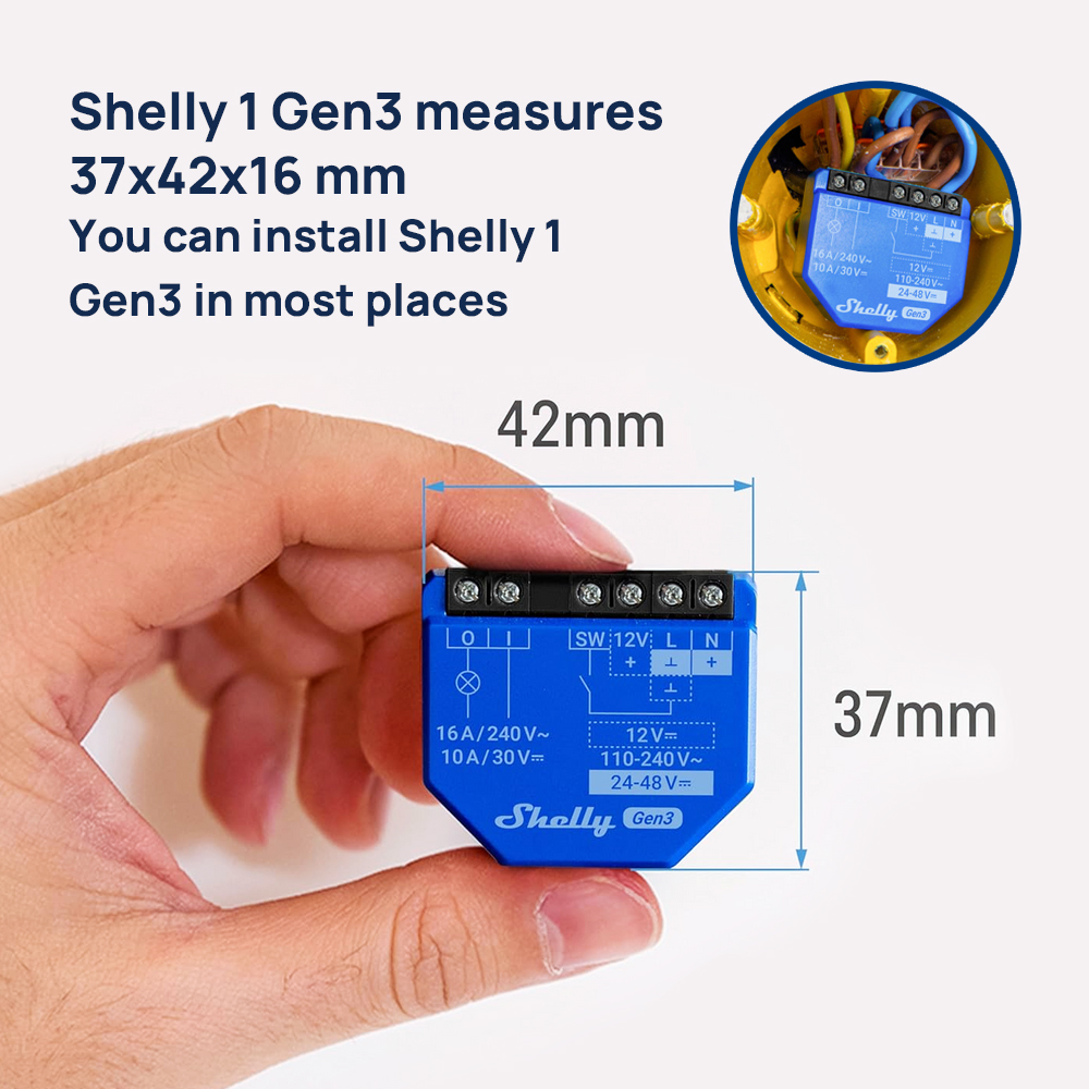 Shelly 1 Gen3 Dry Contact Smar - огляд і ціна Shelly Relay Module